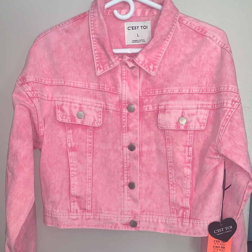 NWT Pink Denim Jacket